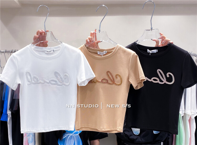 [NN] casual letters short short sleeve T-shirt 7537\xyy
