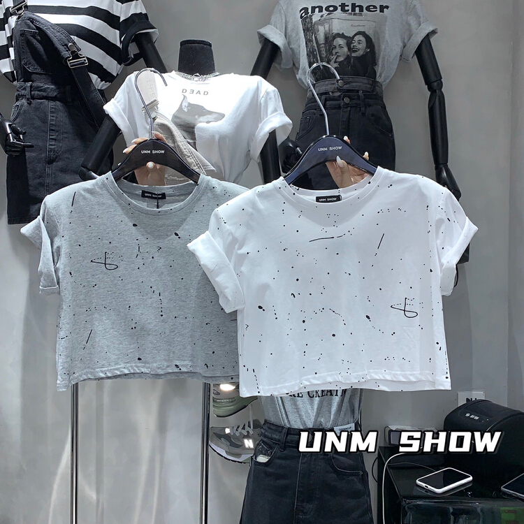 【UNM-SHOW】韓版潑墨撞色設計感短袖T恤  6252#  WTT