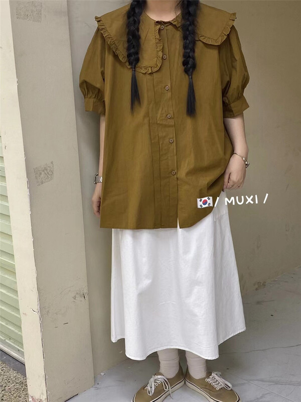 [bathing] sweet and fresh baby collar short sleeve shirt 1221\l