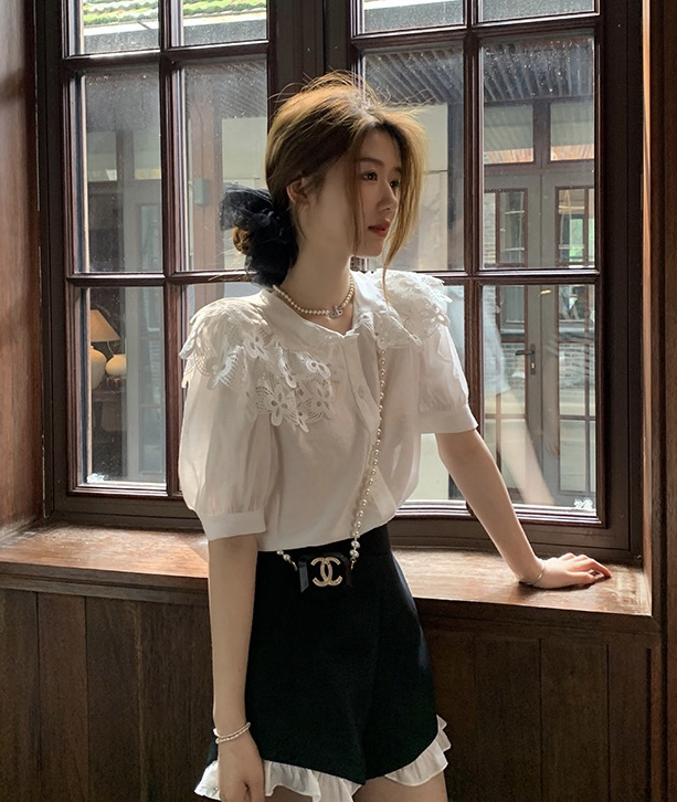 [y.jia EJA] gentle baby collar short suit 6155