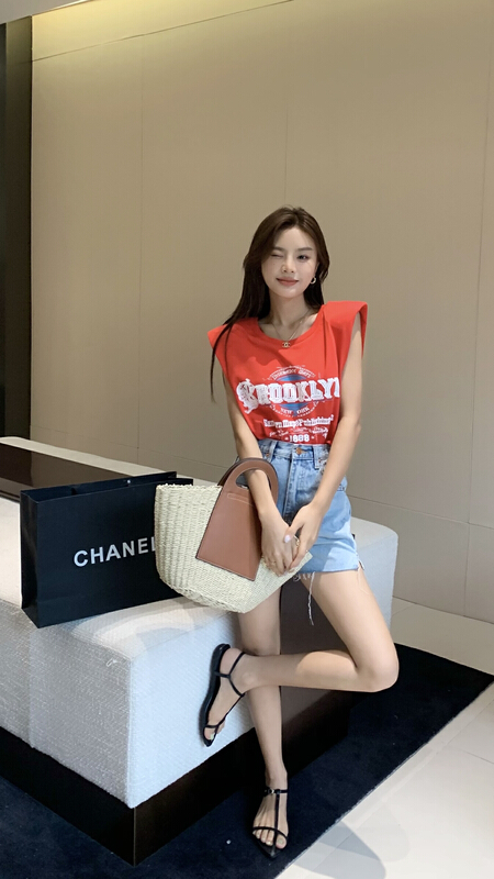 [Qi xuan'er] printed loose Korean Short Sleeve T-shirt 2692\lsw