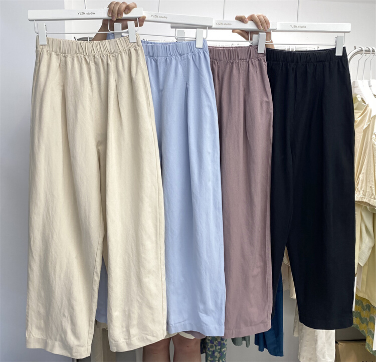 [within one boundary] loose and simple cotton linen casual pants 8797\xyy