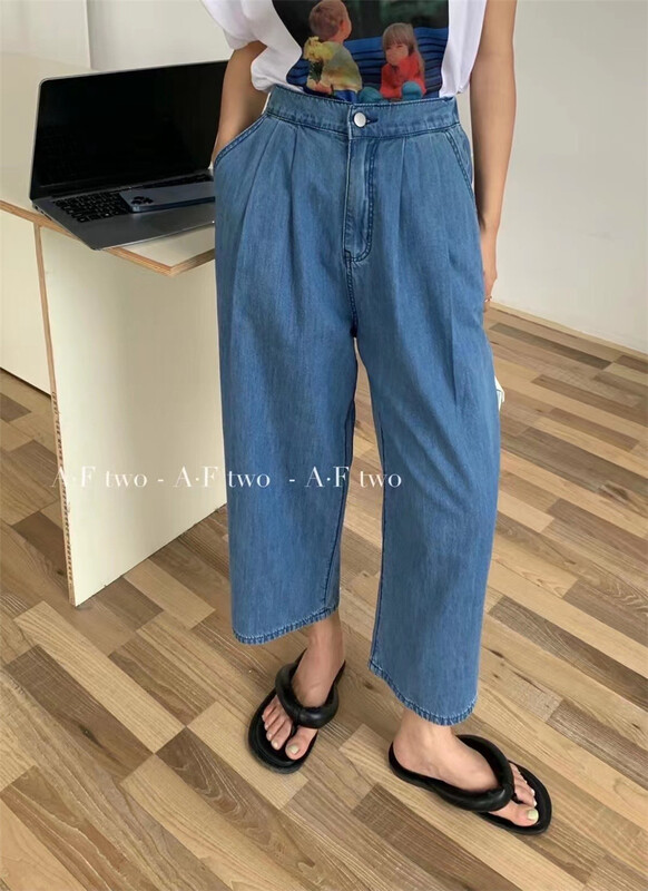 [buyer Yan Xuan Dai Jia'er] Korean loose Harlan casual jeans f81186\cl