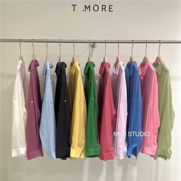 [m.zi studio] Korean version simple casual loose shirt 5812\hbx
