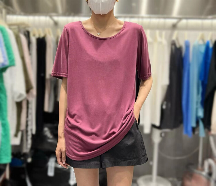 [akxk] casual design loose short sleeve T-shirt (with removable chain) 4765\l