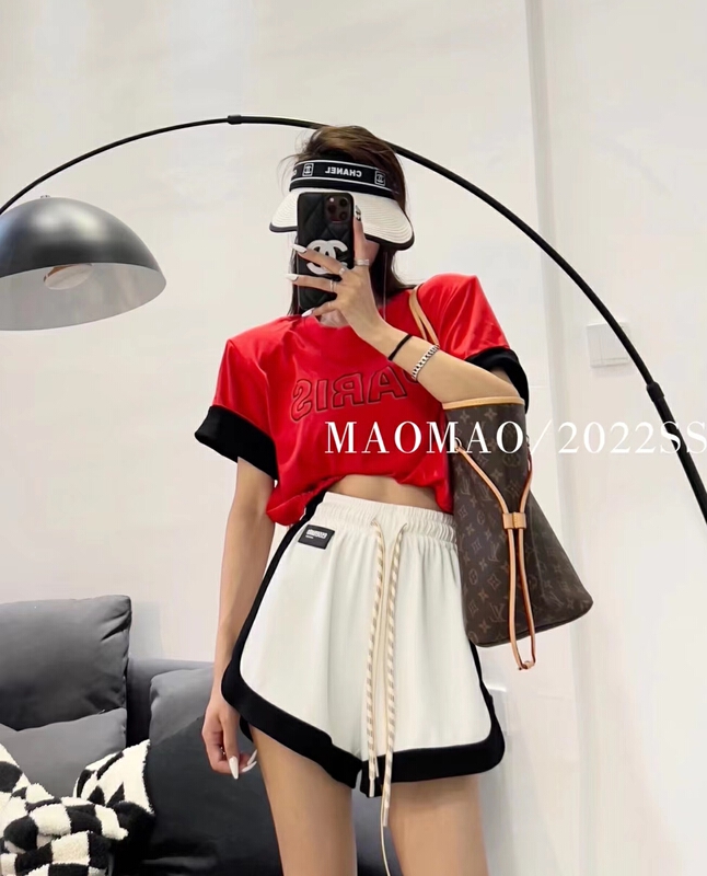 [Maomao] popular color blocking small label casual shorts 785\wtt