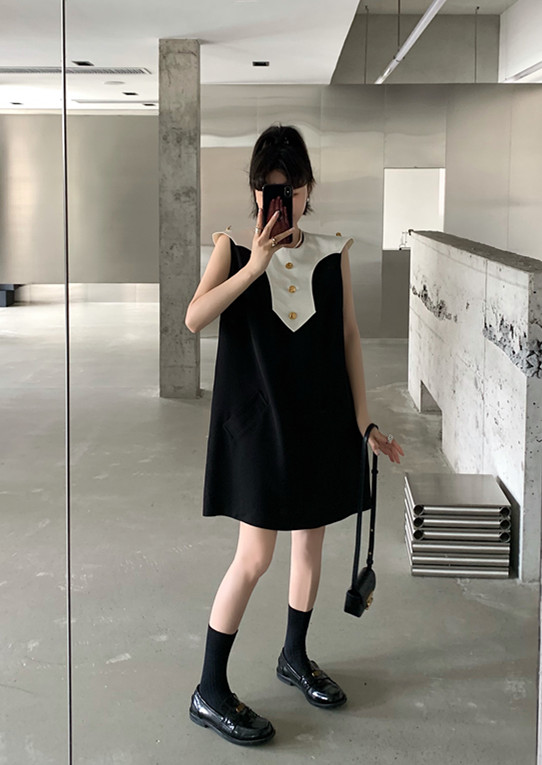 [Penny vogue] color blocked fashion dress 66056\lsl