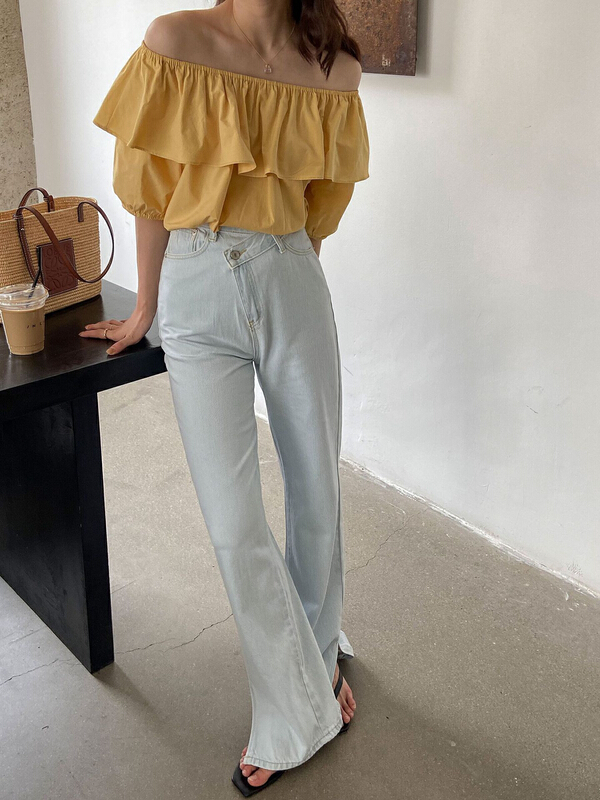 In early summer! [C for her] high waist slim versatile jeans 5152\xj