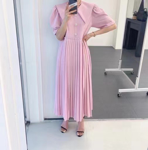 [31 fashion] Korean high-grade stitching and crimping thin dress 3705\hjy