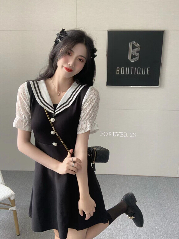 New year in early spring! [forever23] xiaoxiangfeng knitted color matching dress q6993\hjy
