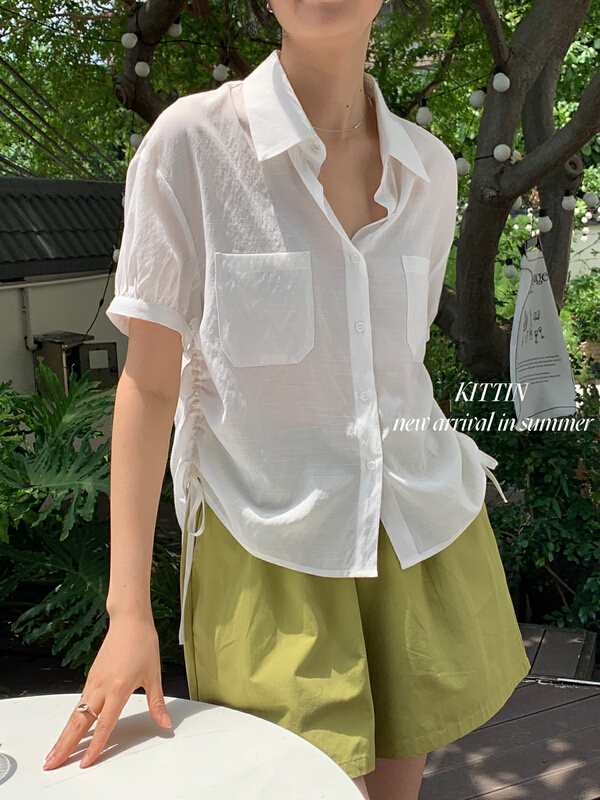 【 Kittin 】 Korean casual short sleeve shirt shirt 8531
