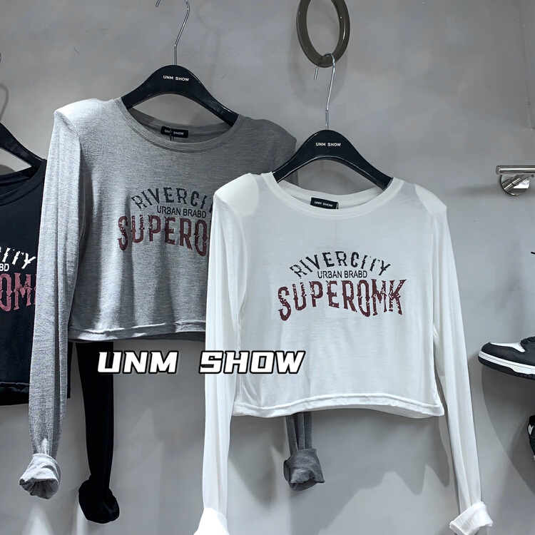 [unm-show] round neck letter printed short sunscreen shirt 6318\wtt