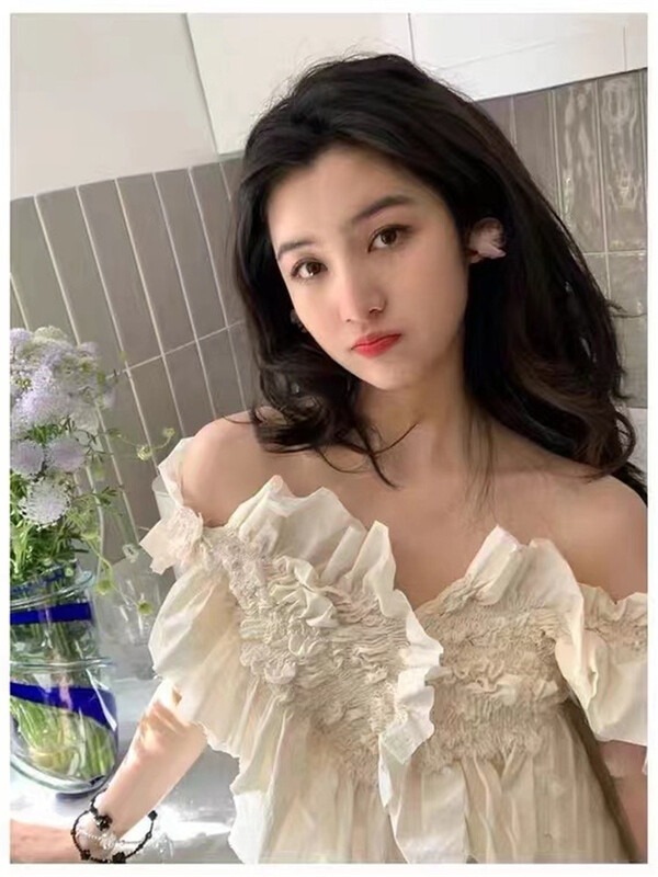 [x.xan] pleated off shoulder solid small shirt 7352\pcz