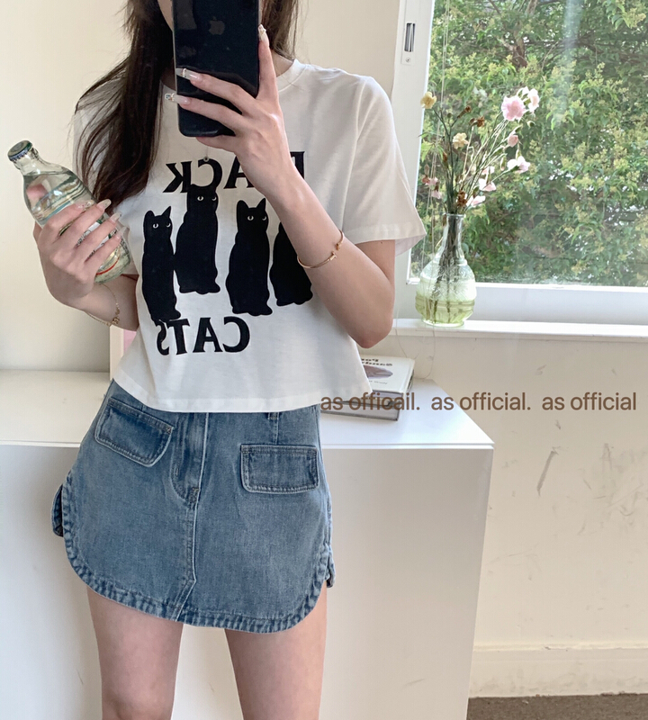[as] popular short cat short sleeve T-shirt 2257\hjy
