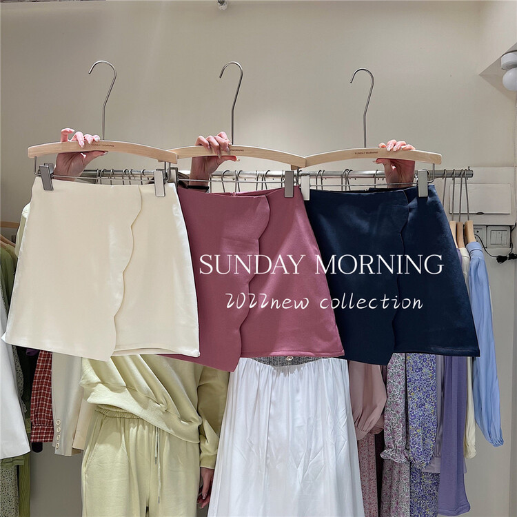 [Sunday morning] Korean version solid color design skirt 8843\zsy