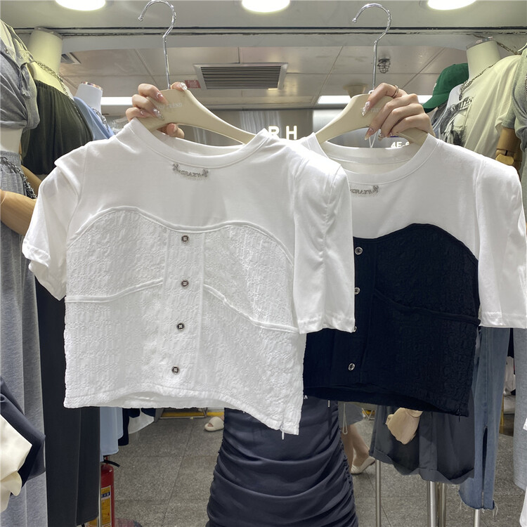 [top] round neck versatile bubble sleeve mini shirt 9203\zjy