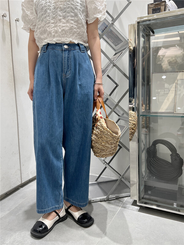 [t-platform] straight tube loose wide leg jeans 8533\cqw