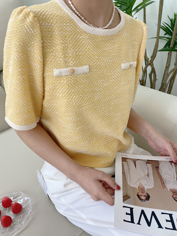 In early summer! [Moco Moke] small fragrance elegant pullover shirt 2226-1\pcz