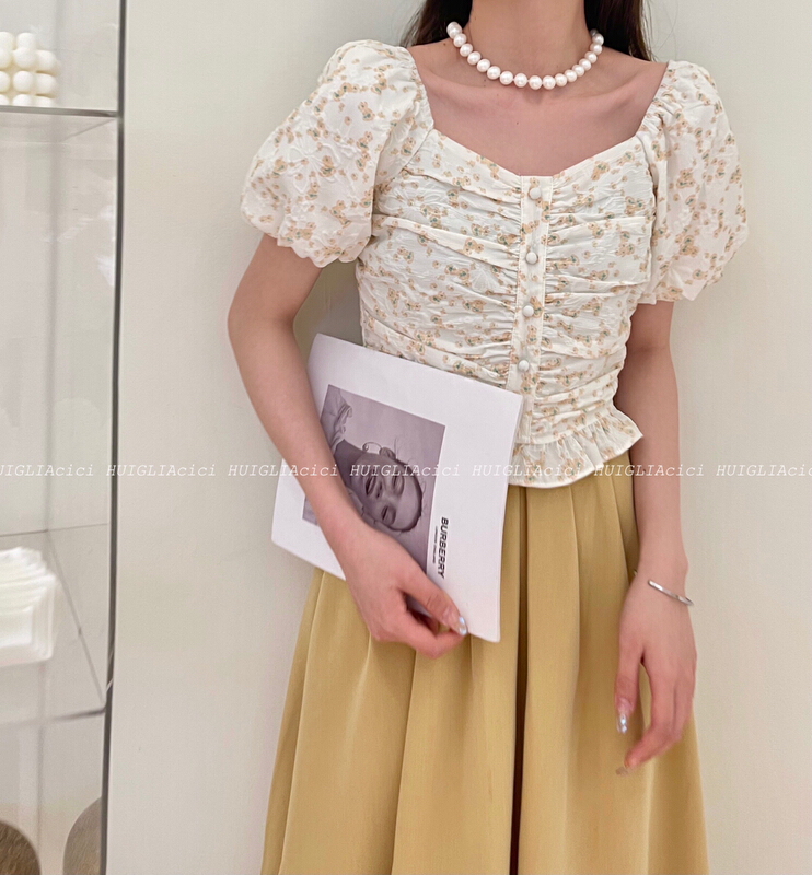 In early summer! [Cinderella CICI] Korean version of floral temperament small shirt (only selling small shirts) 8625\zsy
