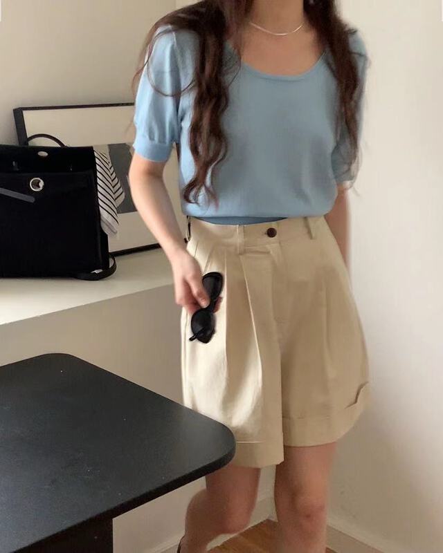 [bluepops] simple and versatile slim T-shirt a2433\zxl