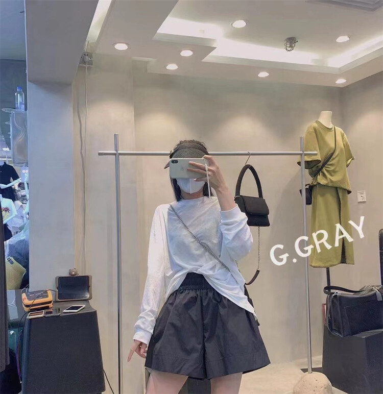 [g.gray] elastic high waist comfortable casual shorts (only pants) dk409\l