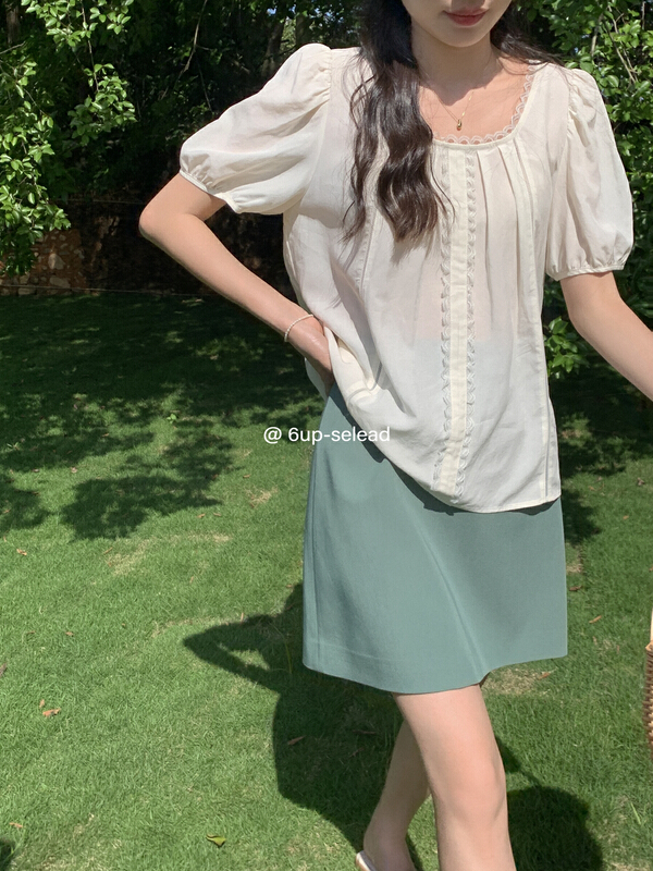 [6-up] Tencel round neck slim fitting shirt 68295\xj