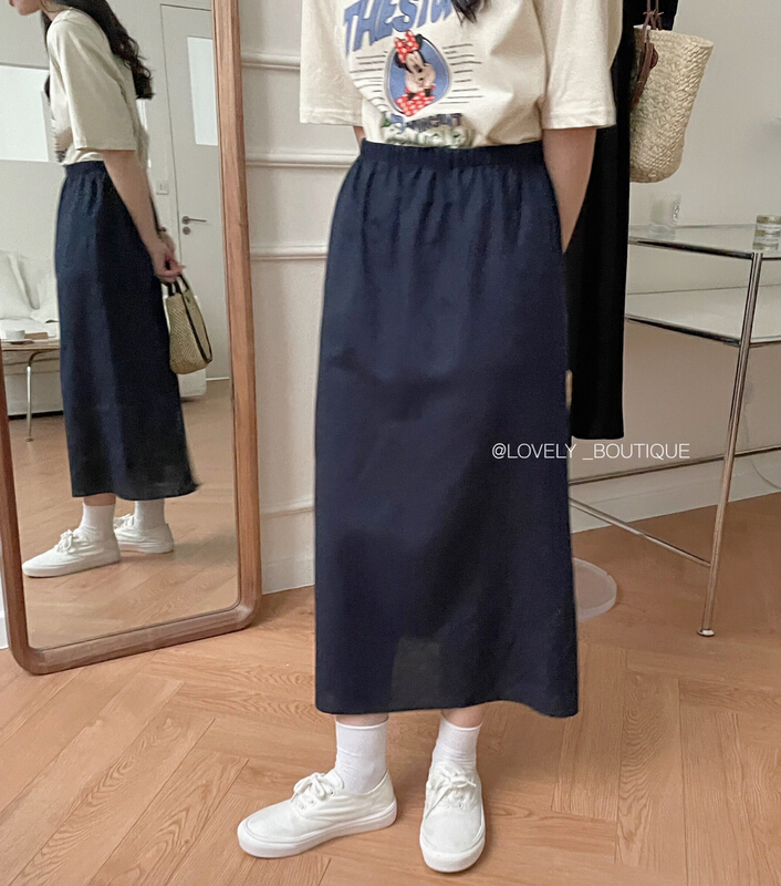 [love] slim high waist simple casual versatile skirt (only selling skirt) s1577\hbx