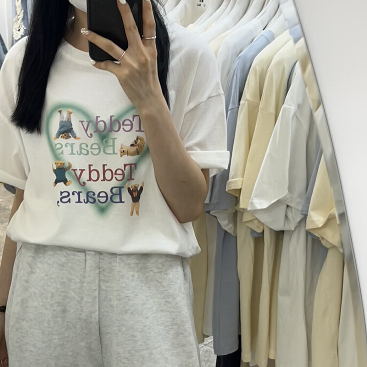 [Li Bai] Korean love letter versatile short sleeve T-shirt 2610-6a\ll