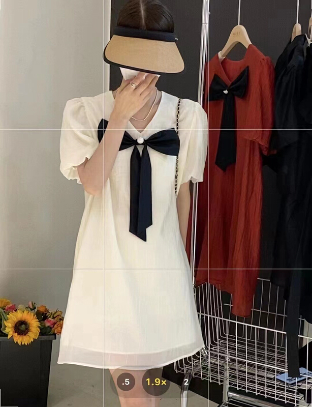 [Zoe Zoe] Korean bowknot and diamond buckle decorative loose dress m93\zjy