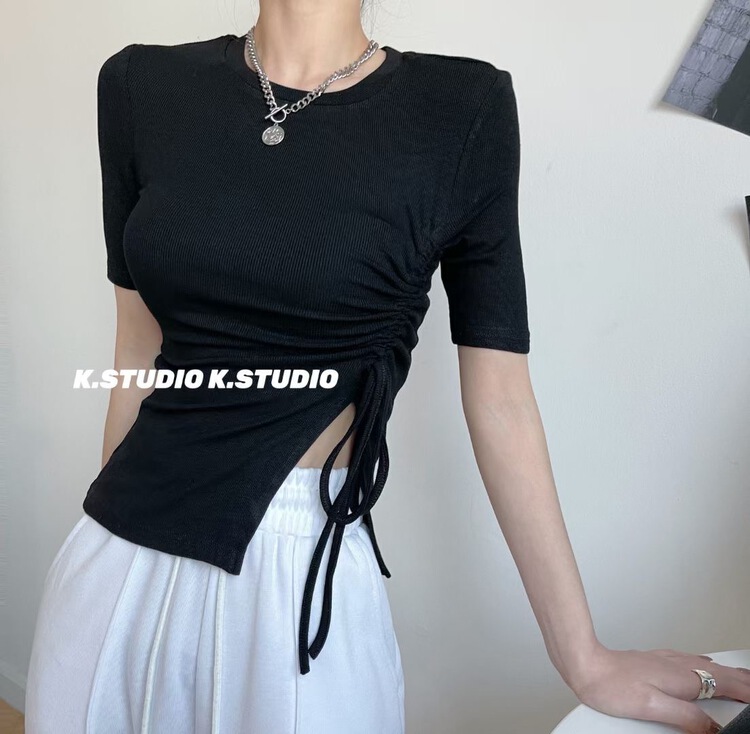 New year in early spring! [Kim studio] design fit drawstring short sleeve T-shirt 3183\pcz