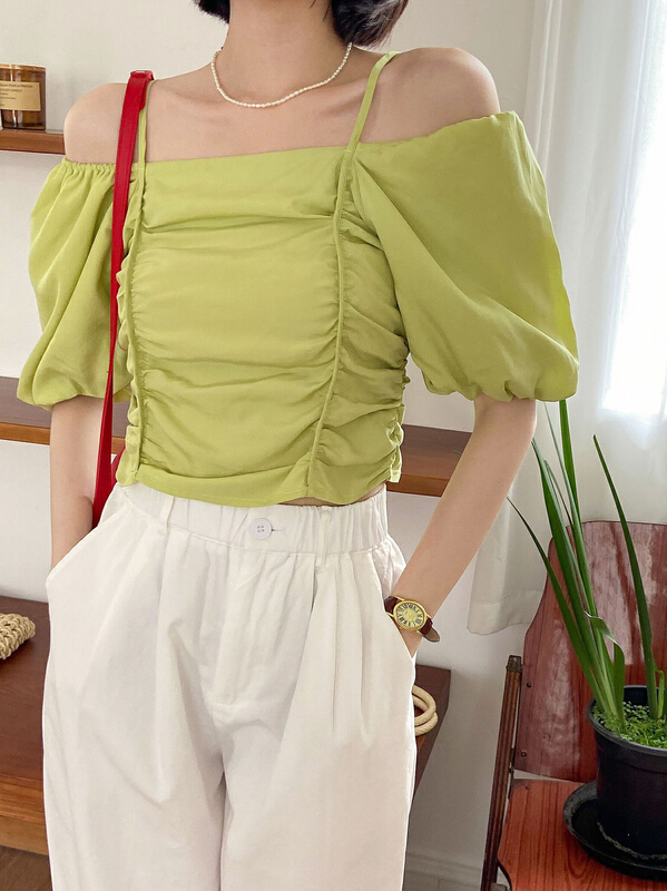 [secondtime] summer 2022 new off shoulder shirt 5259\xj