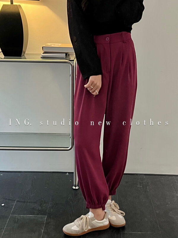 [ing] versatile high waist slim Leggings casual pants 7851