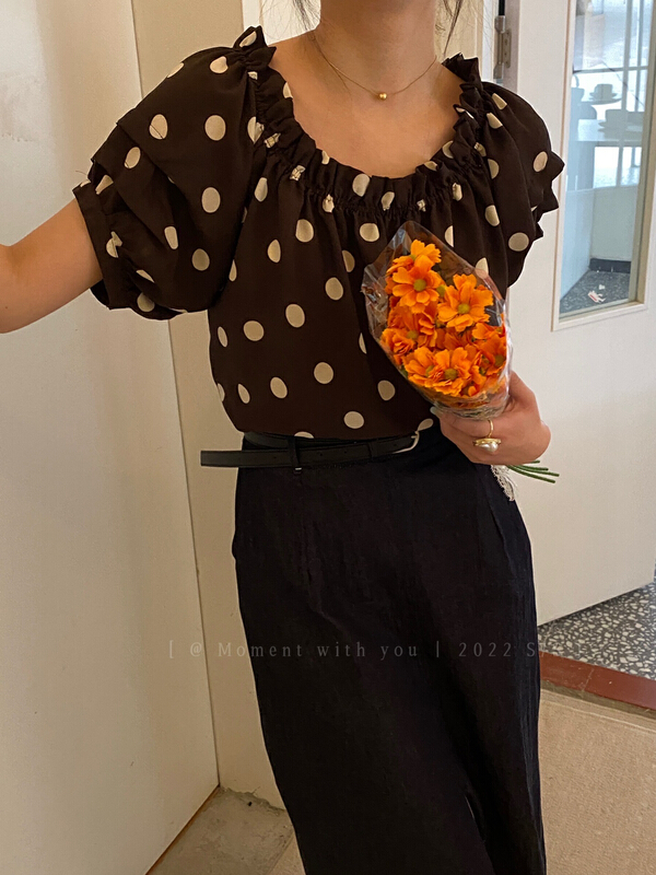 [event with you] sweet off shoulder bubble sleeve off shoulder shirt t0813-j\lsw