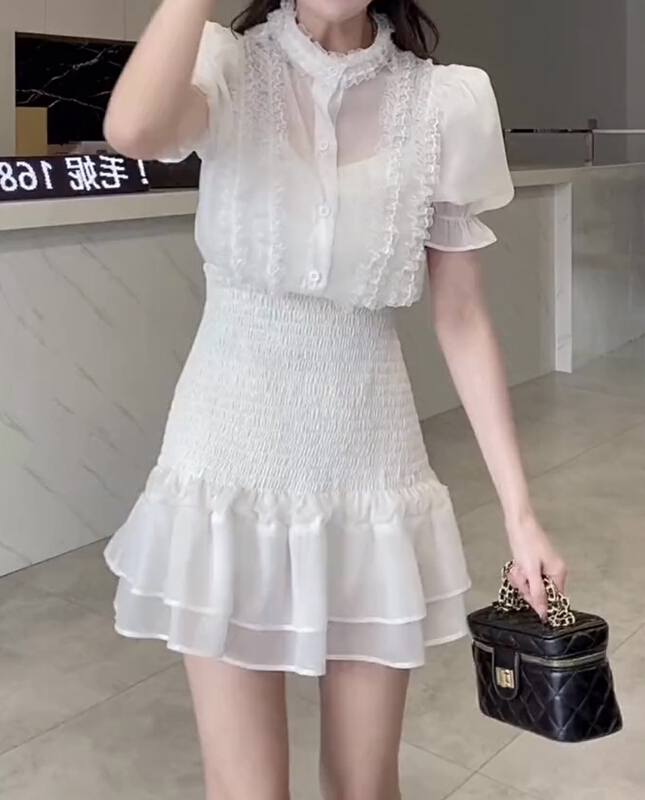 [JH] small fragrance Lantern Sleeve temperament dress 42006\pcz
