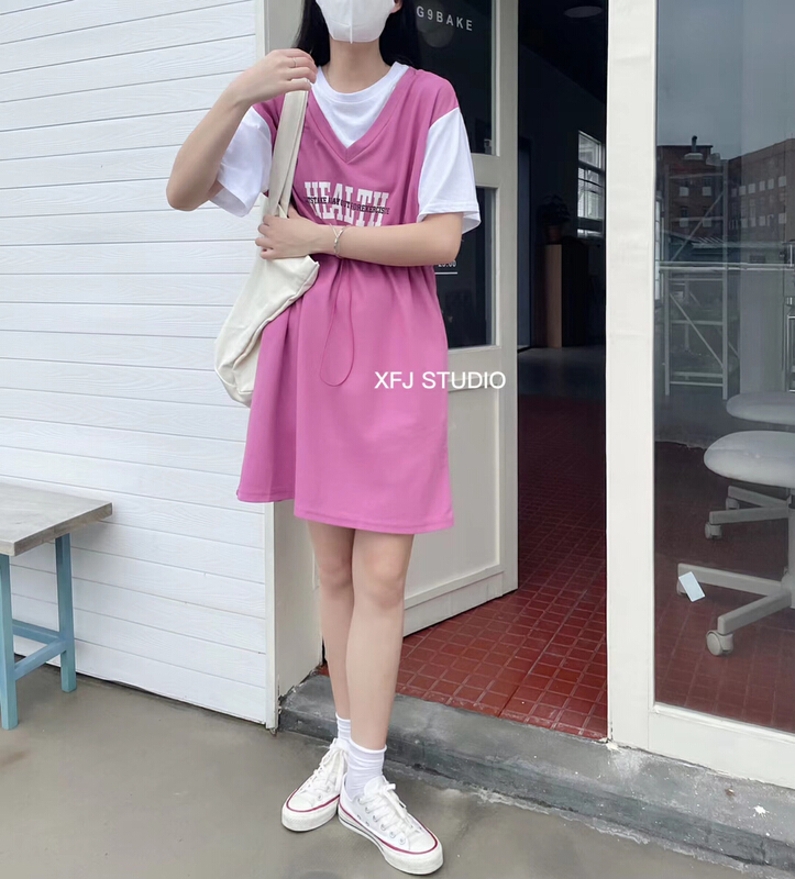[Xiao Fan's family] foreign style holiday two loose thin dresses 6197\lsw