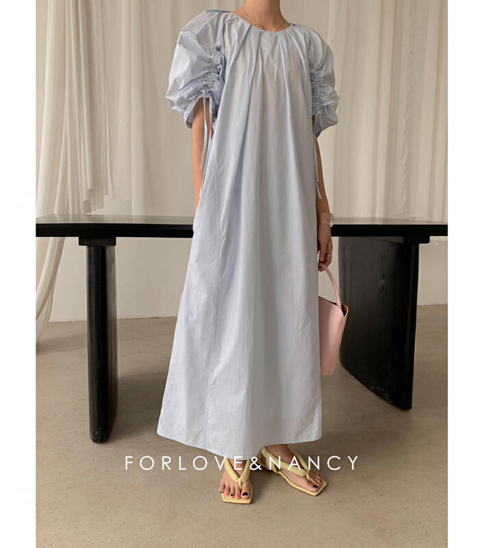 [FN] round neck Korean simple dress (with detachable lining of the same color) nb2lba405\cqw
