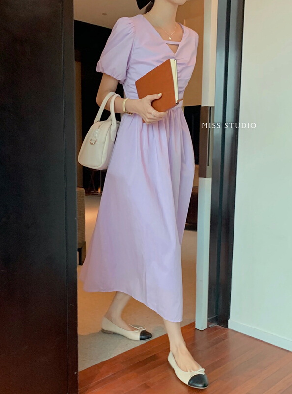 【 miss miss miss home 】 sweet temperament dress with pleated chest f2248