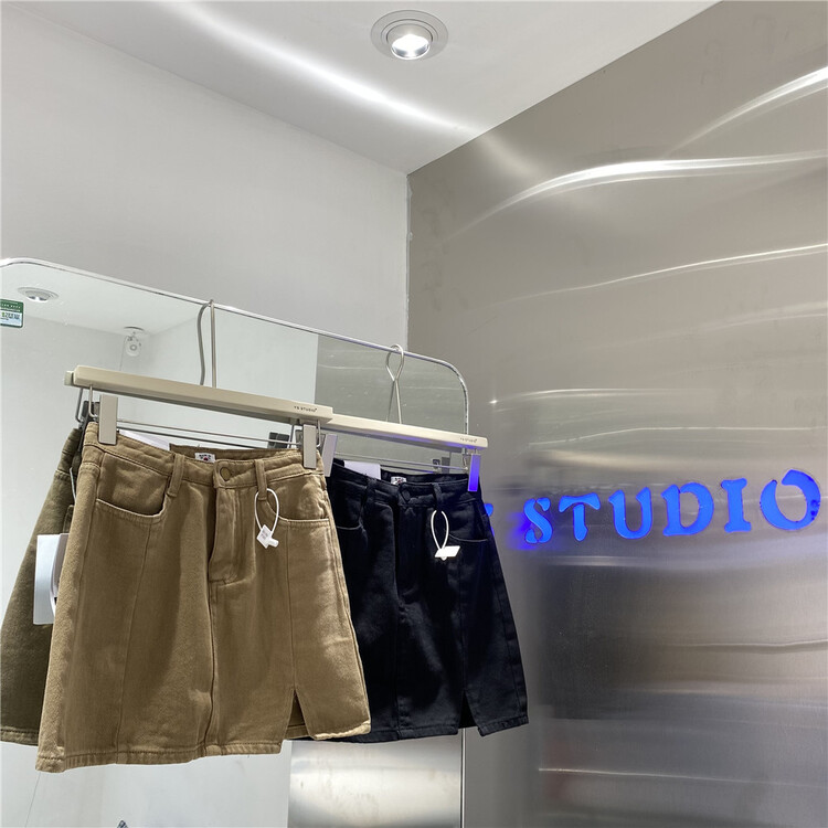 [yuan color] Korean slim and versatile denim skirt 0328\lsw