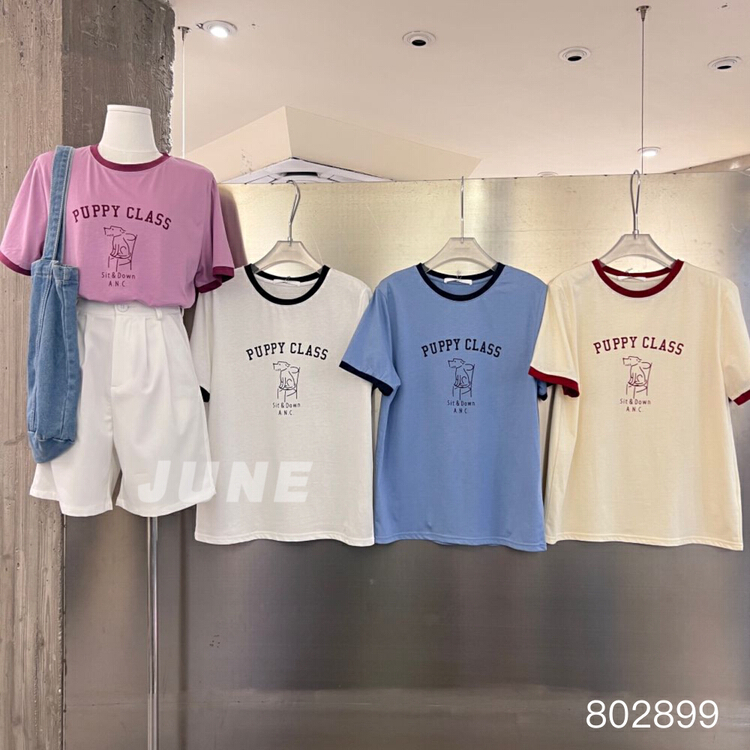 [June] cartoon dog print short sleeve T-shirt 802899\xyy