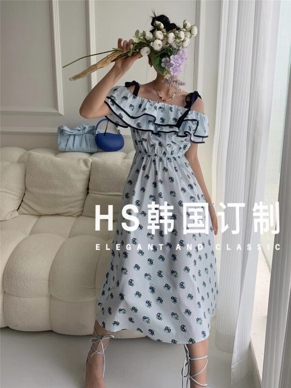 [HS customized in Korea] temperament Han Shu floral dress 98002\hjy