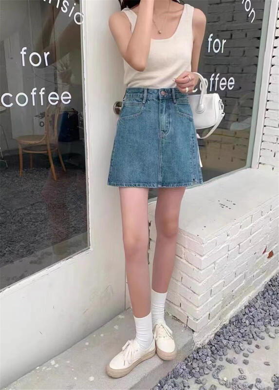 [Bobo] Korean A-line denim skirt 3209\zxx