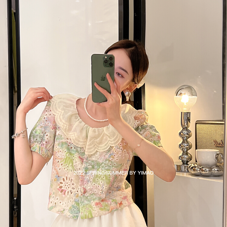 [Feimao (Yimao)] lady temperament sweet lace collar shirt ym-7916\lsl