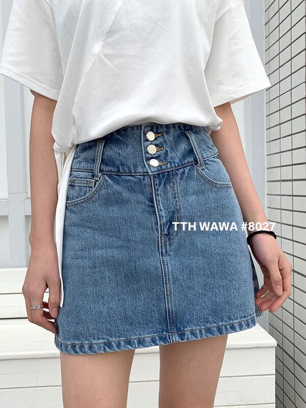 Original price 77.83! [Wawa] high waist simple A-line skirt pants 8027\cjj