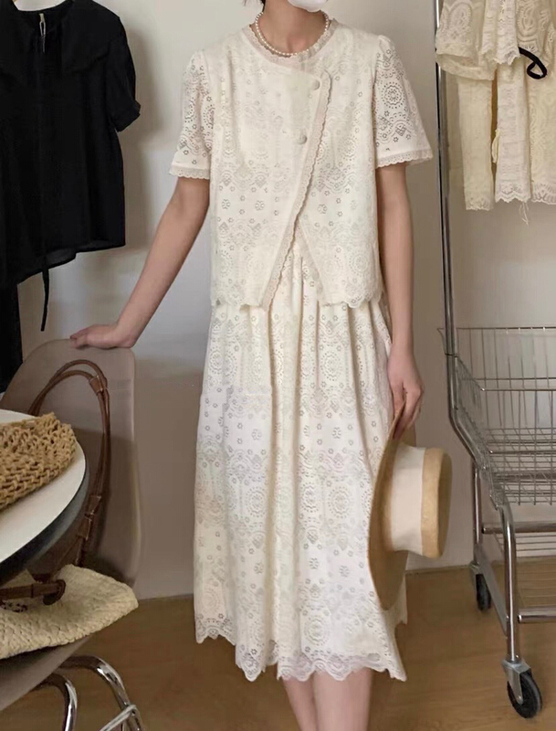 [JH] small fragrance temperament shirt + slim skirt suit 41942\pcz