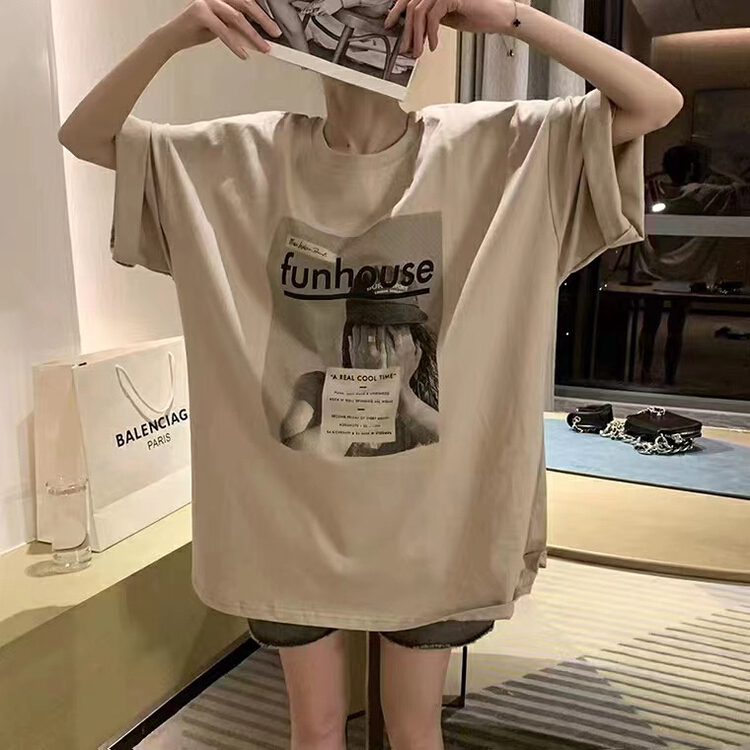 [j.2] ins super hot portrait lower body missing print short sleeve T-shirt 8660\lsw