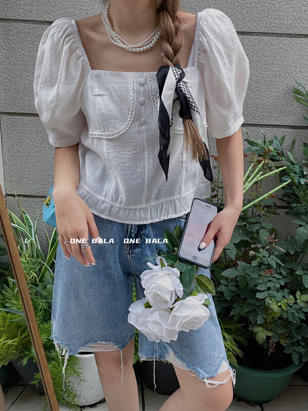 [one Bala] square neck fashion shirt 1306\hjy