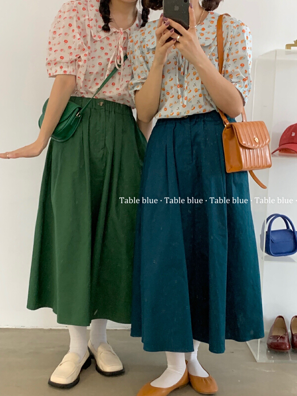 New year in early spring! [table blue] Korean version small fresh floral shirt 2061\lsw