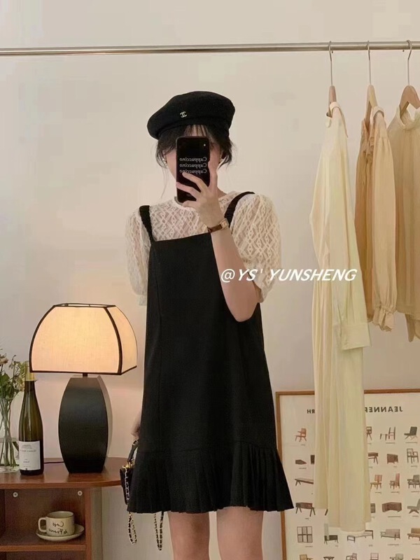 [Yunsheng] fashion hollow out blouse + sling versatile dress set 6766\l