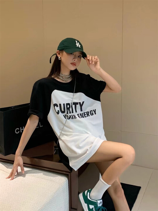 [an studio] letter printed comfortable short sleeve T-shirt (T-shirt only) ys1-8822\l