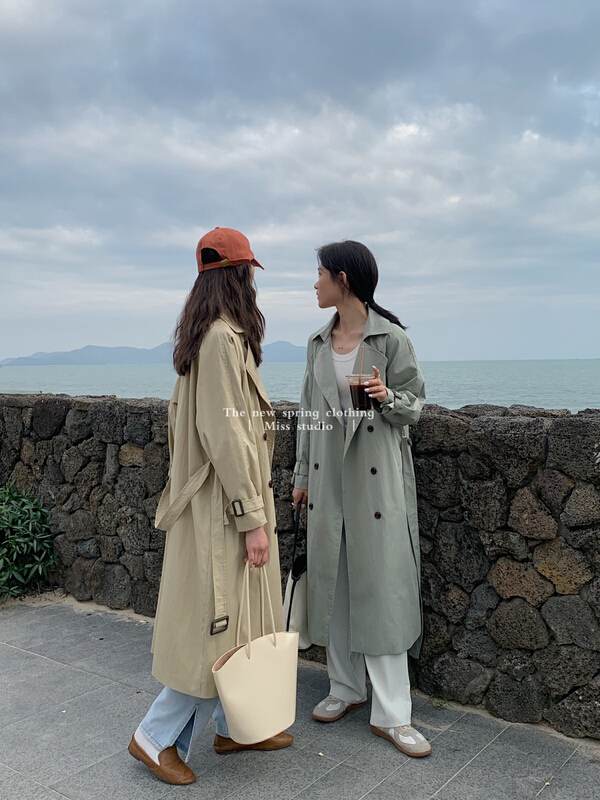New year in early spring! 【 miss miss home 】 Polo double row button temperament trench coat (with waist rope) w301\zsy